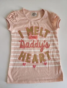 Beautees Girl’s Cotton Blend Shimmer Print T-Shirt Sz 6 Yrs Pre-owned - Picture 1 of 6