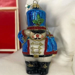 Fitz & Floyd Toy Soldier Glass Nutcracker Christmas Ornament Holiday Vintage - Picture 1 of 15