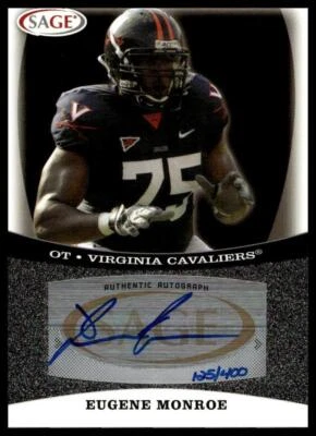2009 SAGE #A35 Eugene Monroe Autographs Silver #/400 - Image 1 of 2