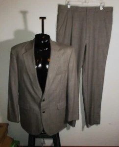 Men's STURBRIDGE Gray 100% Worsted Wool 2 Pc Suit Size 46 Long, 38X32 - Picture 1 of 12