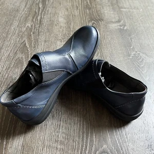 Romika Maddy 04 Slip-On Shoes Black Leather Size EU 37 US 6-6.5 Ocean Blue - Picture 1 of 5