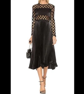 Vestido Delfi Collective Angela Mujer Talla S Negro Plisados Bordado Encaje Transparente - Imagen 1 de 13