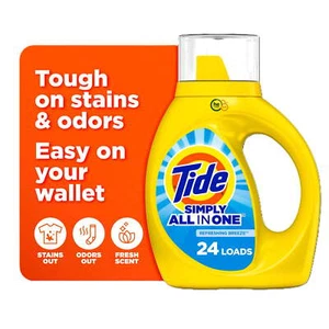 Tide Simply Liquid Laundry Detergent, Refreshing Breeze, 24 Loads, 32 fl oz - Picture 1 of 10