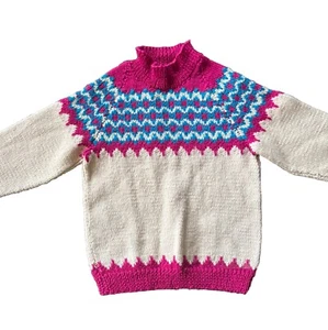 Vintage Hand Made Knit Nordic Wool Sweater Sweater Child Toddler 3T-4T - Picture 1 of 8