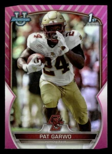 2022 Bowman University Chrome #40 Pat Garwo Pink Refractor BC Eagles - Picture 1 of 2