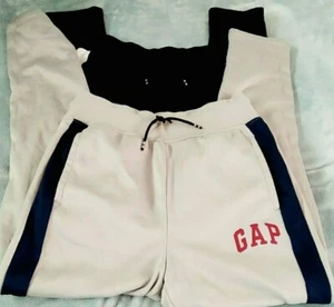 GAP KIDS-Sz Large 2Pr Gray(NWT)& Black Lined Active Pants, Narrow Leg, Elastic W - Picture 1 of 9