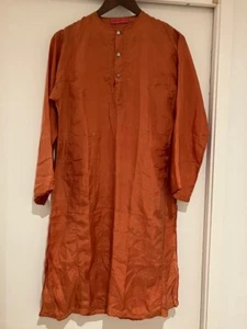 Antoine & Lili Paris Rust/Orange Silk Boho Long Top/Dress - Free Size - Picture 1 of 15