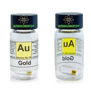 Gold Metal, Gold Element Sample, Gold Shiny Piece 0.1 Gram 99.9% 24K Gold Sample - Imagen 1 de 5