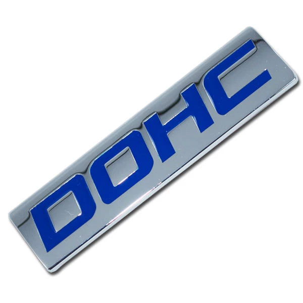 CHROME/BLUE METAL DOHC ENGINE RACE MOTOR SWAP EMBLEM BADGE FOR TRUNK HOOD DOOR B - Image 1 of 1