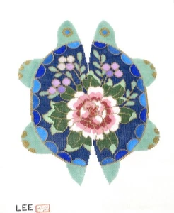 Hand-Painted Needlepoint Canvas by Lee Turtle Bean Bag Vivid Colors Brand New - Picture 1 of 2