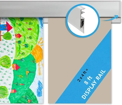 2X48-In Art Display for Kids Artwork, Hanging Clips for Classroom, Ideal for Dis Foto 1 de 4