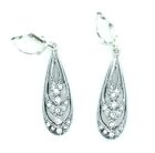 Silver Art Nouveau Earrings set with Swarovski Crystals