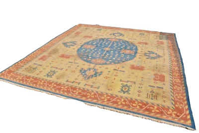 Antique Carpet Dhurries Dhurrie Traditional Indian Rugs All Over Design Circle"2 — 第 1/4 张图片