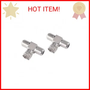 2 Pack Coaxial Cable Connector, TV Splitter 2 in 1 Out F Type RG6 Male to 2 F Fe - Picture 1 of 2