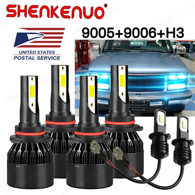 For GMC C1500 2500 C3500 Suburban 1997 1998 1999 Kit de faros antiniebla LED 6x - Image 1 of 4