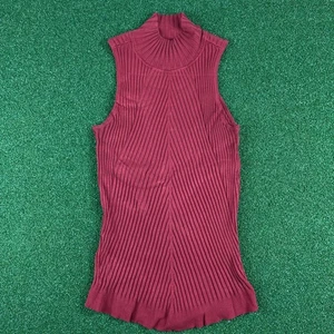 INC International Concepts Red Ribbed Sleeveless Mock Neck Sweater Top Sz L - Picture 1 of 5