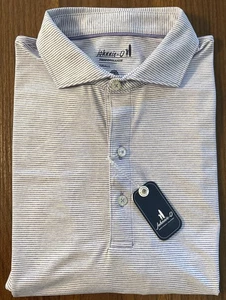 Neu mit Etikett Johnnie-O Lyndonn Performance Polo gestreiftes Golfshirt Herren Small lila - Bild 1 von 10