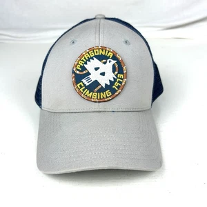 Patagonia Climbing Mountain Trucker Hat/Cap Snap Back Gray & Blue - Picture 1 of 5