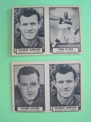 1962 TOPPS CFL UNCUT Panels 80 & 168 168 & 167 Don Clark Charlie Shepard Bombers - Image 1 of 4
