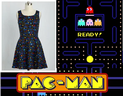 Vestido Modcloth Retrolicious Retro Años 80 Videojuego Pac-Man Gamer Swing 1X Foto 1 de 4