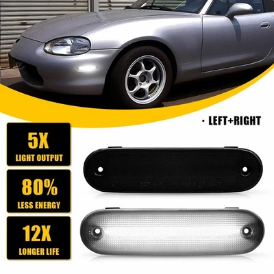 2X Luz LED Marcadora Lateral Lente Ahumada Delantera Trasera PARA MAZDA MX-5 MIATA 1990-2005 H Foto 1 de 4