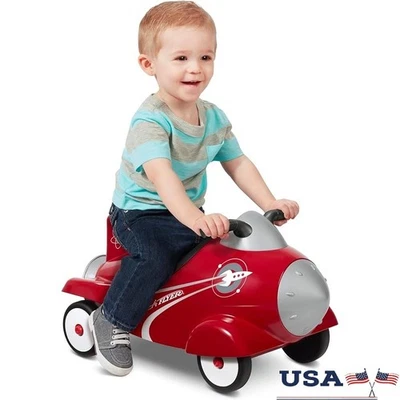 Juguete retro para montar cohete para niños pequeños con luces sonidos debajo del asiento almacenamiento divertido nuevo Foto 1 de 4