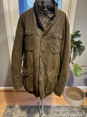 Barbour Ogston Clásico Tartán Cera Chaqueta Oliva Talla XXL Foto 1 de 4