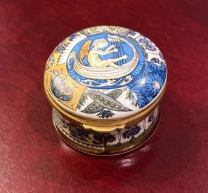 William De Morgan Cupid In Harp Boat bone china TRINKET BOX made in England - Picture 1 of 6