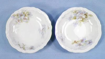 2 Theodore Haviland Butter Pats Schleiger 162 127 flores azules antiguas Foto 1 de 4