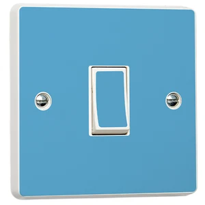 Paquete de 2 calcomanías adhesivas de un solo interruptor azul claro liso cubierta de vinilo color decoración arte - Imagen 1 de 13