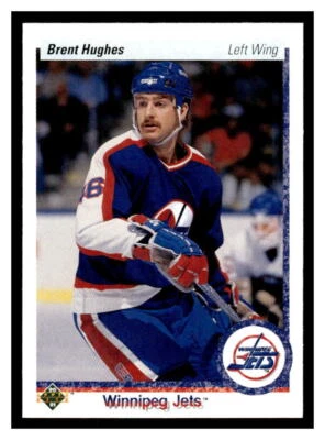 1990 Upper Deck  #333 Brent Hughes - Winnipeg Jets  RC - Image 1 of 2