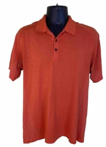 Lululemon Shirt Mens XL Metal Vent Tech Orange Striped Performance Golf - Picture 1 of 11