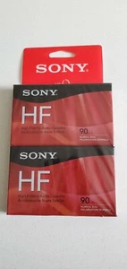 New old stock 2 Pack Sony HF 90 Minute Audio Recording Blank Cassette Tapes - Picture 1 of 4