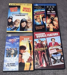 Hot Shots!/Wayne’s World/Bill & Ted’s/Anchorman 2 DVD 8 Film Double Features - Picture 1 of 4