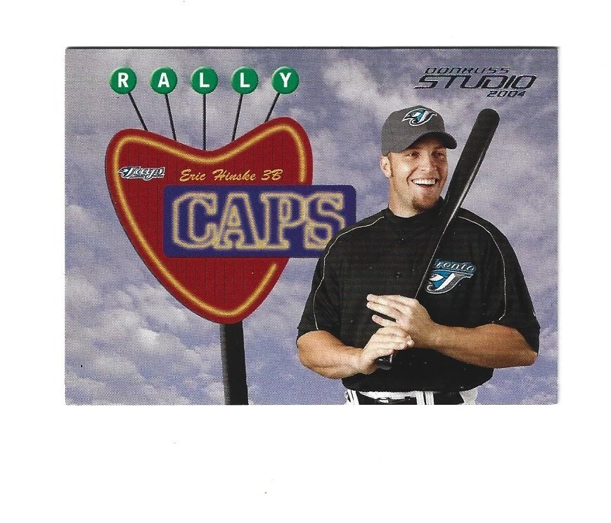 2004 Studio Rally Caps #14 Eric Hinske /999  TORONTO BLUE JAYS - Image 1 of 2
