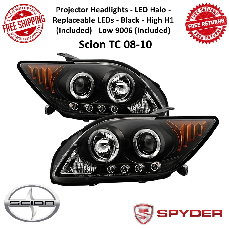 Faros proyectores Spyder Signature LED Halo negros para Scion TC 2008-2010 Foto 1 de 4