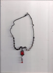 April Cornell viktorianische rubinfarbene filigrane Halskette   - Bild 1 von 2