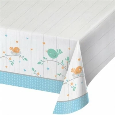 Hello Baby Boy Plastic Banquet Tablecloth 54" x 102" Baby Shower Decorations - Image 1 of 2