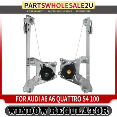 Regulador de ventana trasero izquierdo y derecho 2 piezas para Audi A6 100 Quattro S4 S6 1992-1998 Foto 1 de 4