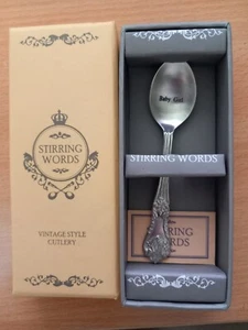 New born baby Girl Vintage Style Gift spoon NEW - Picture 1 of 3