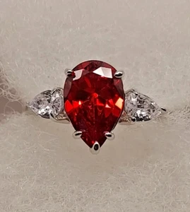Fragrant Jewels ring size 9 Teardrop Garnet - Picture 1 of 5