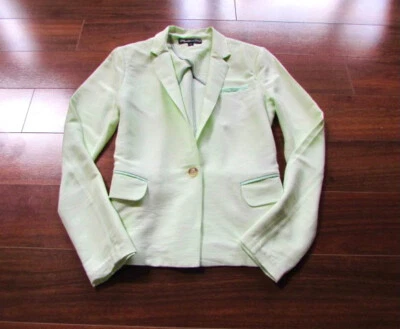 ELIZABETH & JAMES ~ Size $ ~ Pale Minty Green! Single Button Blazer Jacket c7 - Image 1 of 4