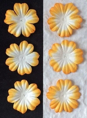 20 flores de papel morera naranja hechas a mano pétalos adornos de calabaza flor 1" Foto 1 de 4