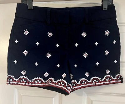 "Vestido corto Ann Taylor LOFT bordado 4"" entrepierna talla 2 Riviera con elástico" Foto 1 de 4