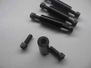 (Set of 4)  New Mild Steel Threaded Spacer Bushings - Picture 1 of 4
