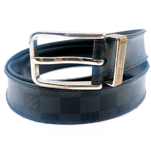 Authentic Louis Vuitton M9402 Damier Graphite Leather Belt Size 90/36 Casual - Picture 1 of 24