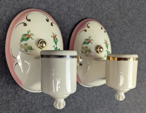 Pair Restored PORCELIER Porcelain Sconces, Art Deco & MCM, Rewired, w/Hardware - Picture 1 of 11