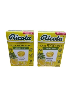 2 cajas (18 quilates cada una) gotas para la tos garganta Ricola sin azúcar limón menta EXP 7/2027 Foto 1 de 2
