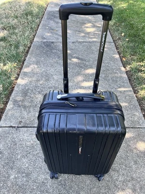Traveler's Choice 22" Hard Shell 4 Wheels Suitcase Luggage Carry On Bag  Black - Image 1 of 4