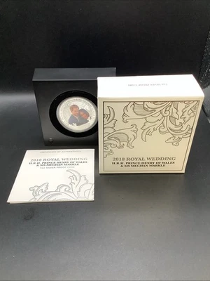 Royal Wedding 2018 1oz Silver Proof Coin Prince Henry Ms Meghan Markle - Image 1 of 4